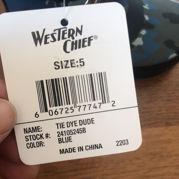 Toddler rain boots Western Chief blue tie dye NEW size 5 - Picture 5 of 5